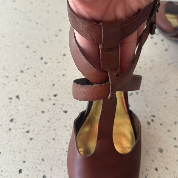 Lauren Ralph Lauren Octavia Brown Strappy Block Heel Sandals Open Toe Size 10 - Picture 11 of 12